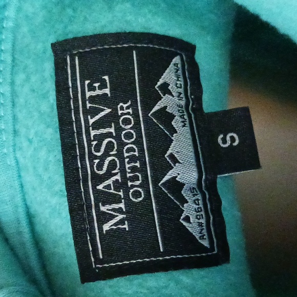 MASSIVE OUTDOOR Small Mens Colorblock Hoodie with Zipper and Kangaroo Pouch - Picture 2 of 3